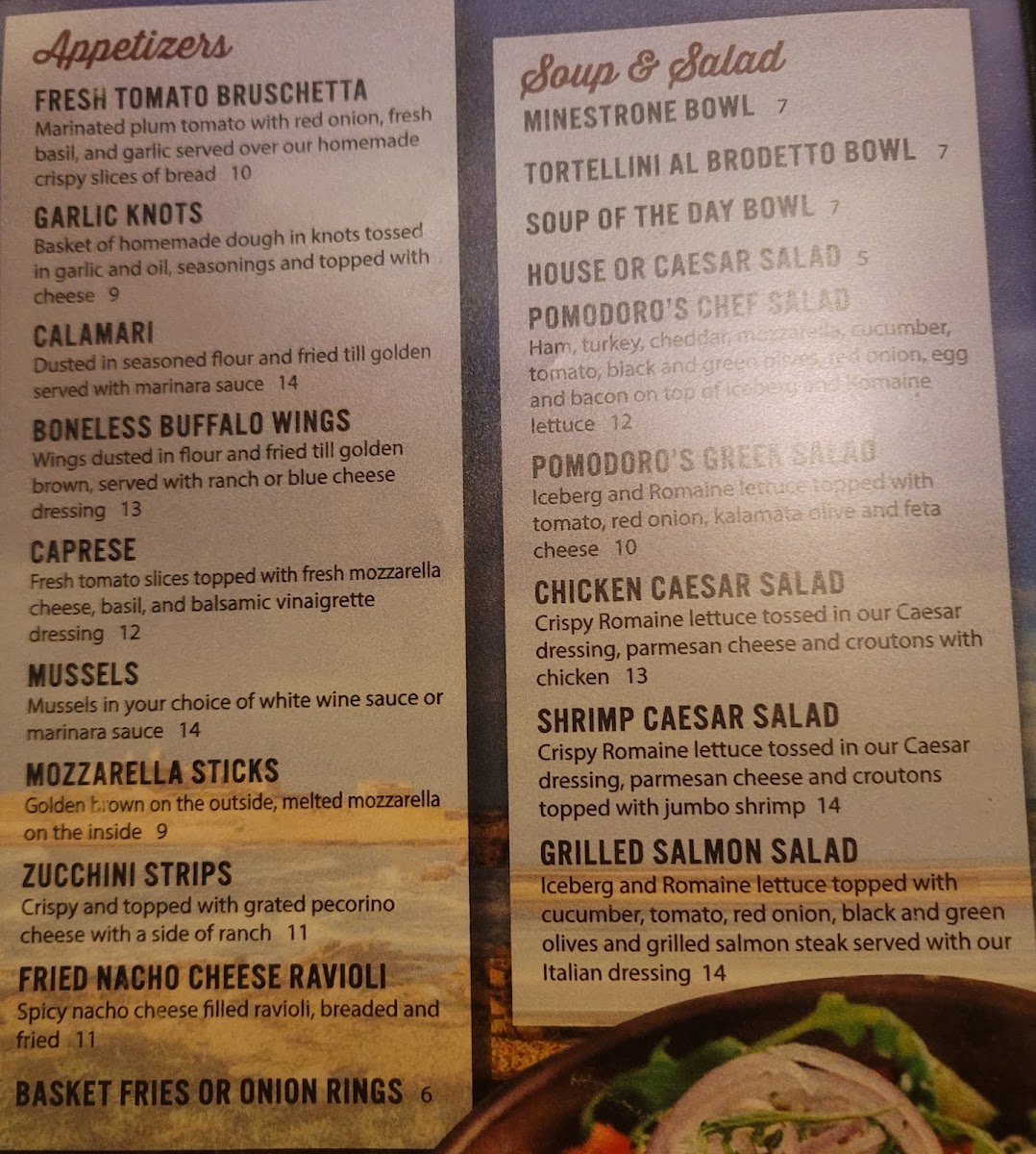 Pomodoro Italian Kitchen Menu - Image 2