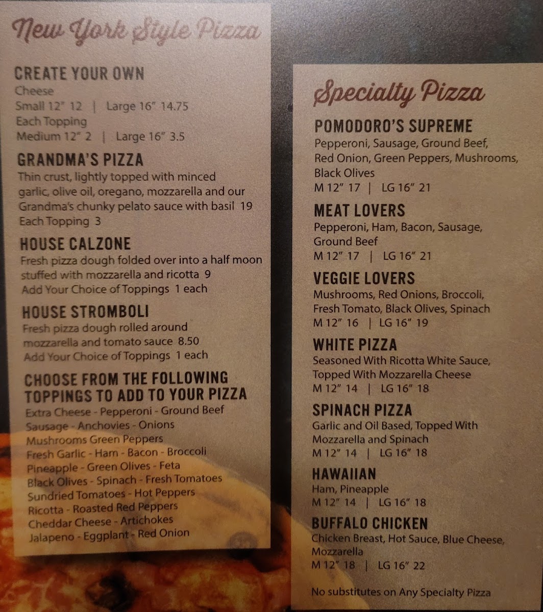 Pomodoro Italian Kitchen Menu - Image 3