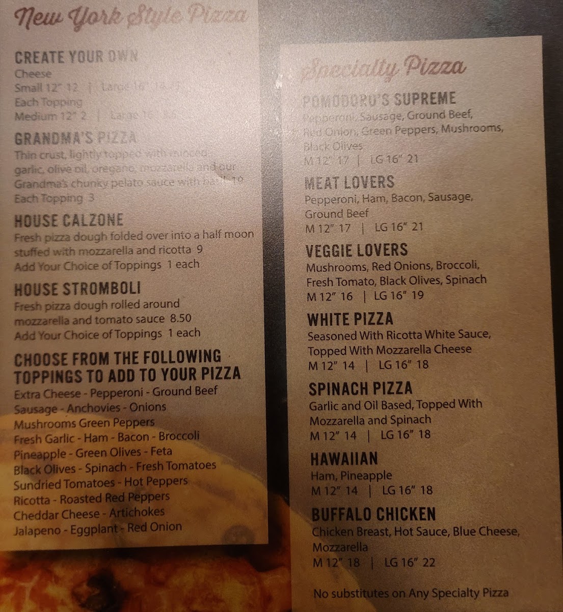 Pomodoro Italian Kitchen Menu - Image 6